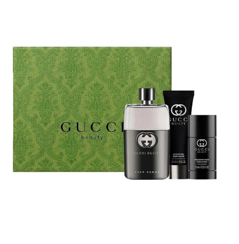 Gucci Guilty Pour Homme Eau De Toilette+Deo Stick+Shower Gel 90ml/3oz,75ml/2.5oz,50ml/1.7oz