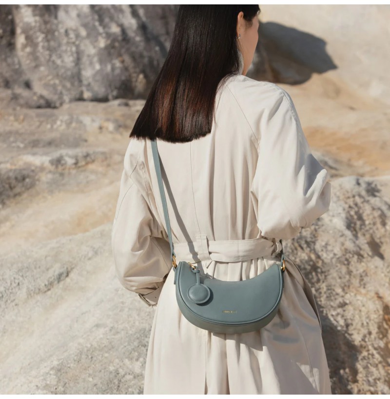 Crescent Moon Bag - Ash Blue