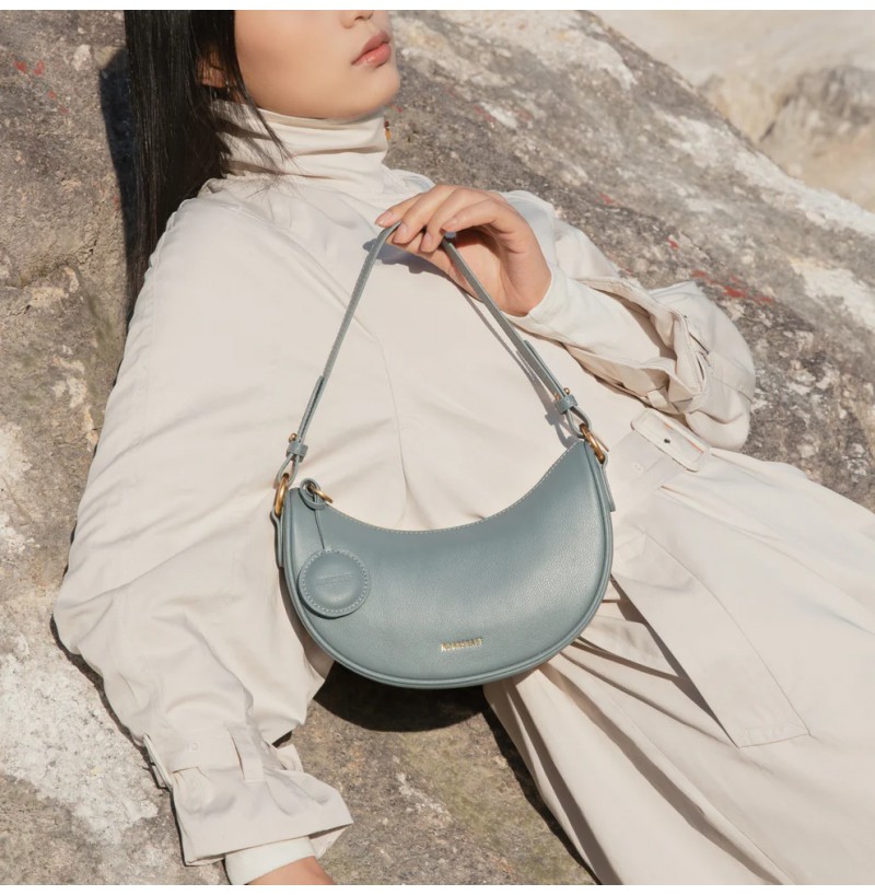 Crescent Moon Bag - Ash Blue