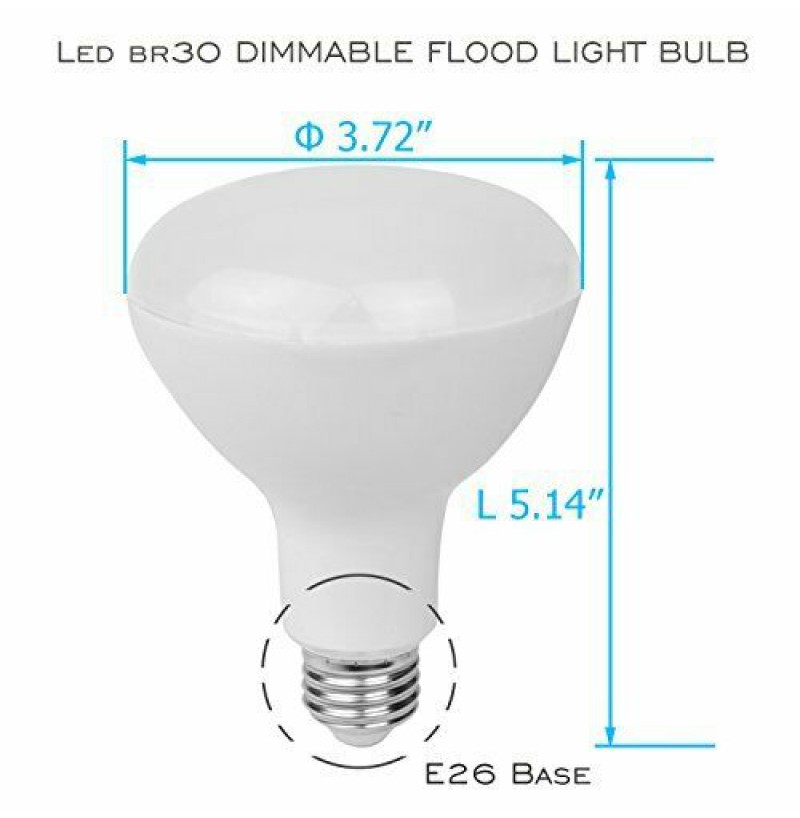 Pack LED BR30 Flood Light Bulbs,15w (100w Equivalent),5000K