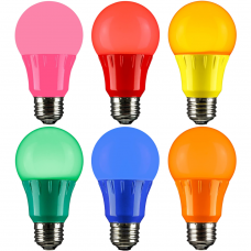 3W LED A15 COLORED LIGHT BULB, NON-DIMMABLE, E26 MEDIUM BASE, PARTY BULBS