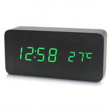 Electronic Digital Wooden Alarm Clock / Temperature/ Date Display