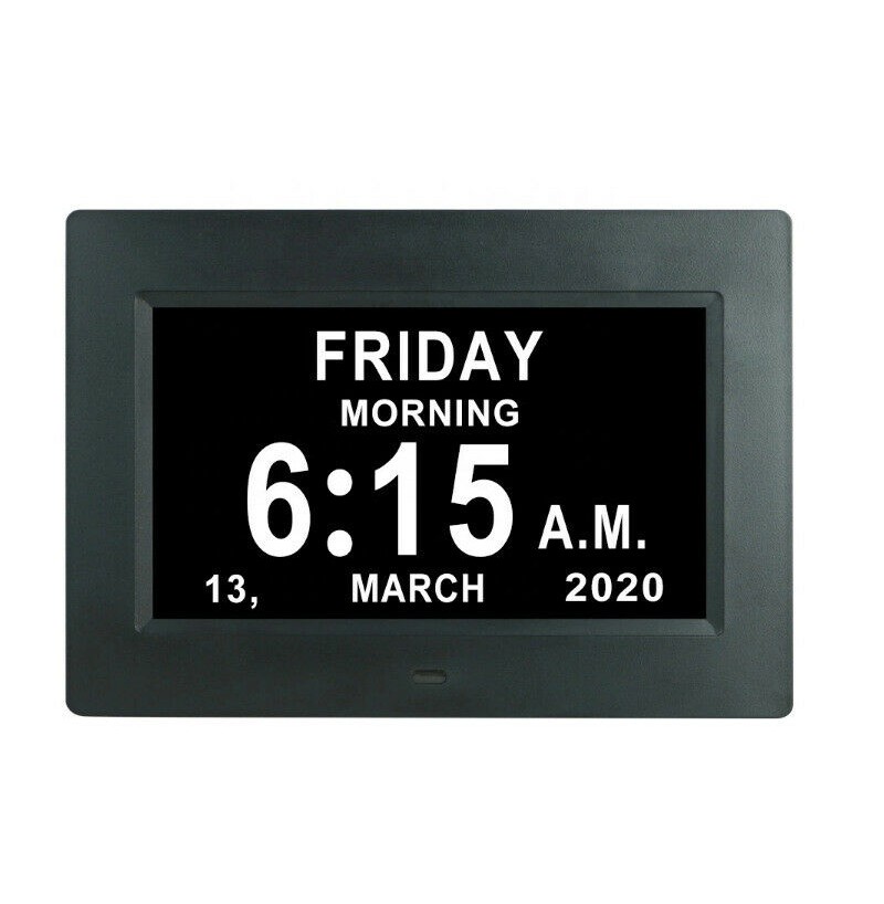 7 "Inch Digital Clock Calendar with Date Day Reminder 12H 24H 2 Modes 1024x600