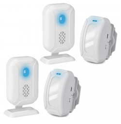 2X WIRELESS DOOR BELL WELCOME ALARM CHIME SHOP HOME STORE MOTION SENSOR DETECTOR