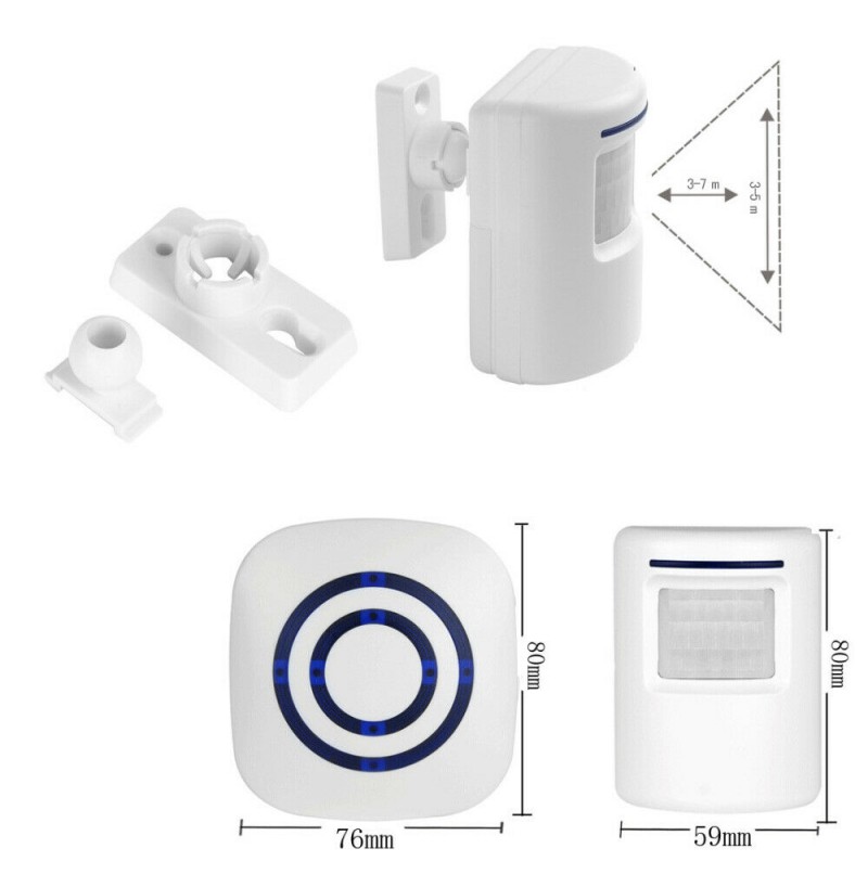 WIRELESS DOORBELL PIR MOTION SENSOR DRIVEWAY CHIME ALARM HOME SECURITY ALERT