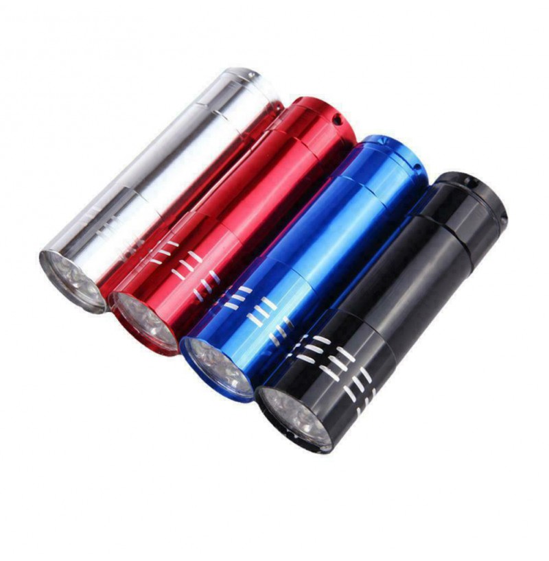 Mini Ultra Bright Aluminum 9 LED Flashlight UV Camping Light Torch Lamp L FAST