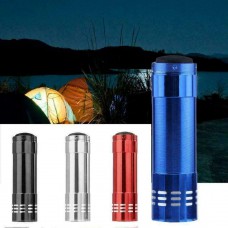 Mini Ultra Bright Aluminum 9 LED Flashlight UV Camping Light Torch Lamp L FAST