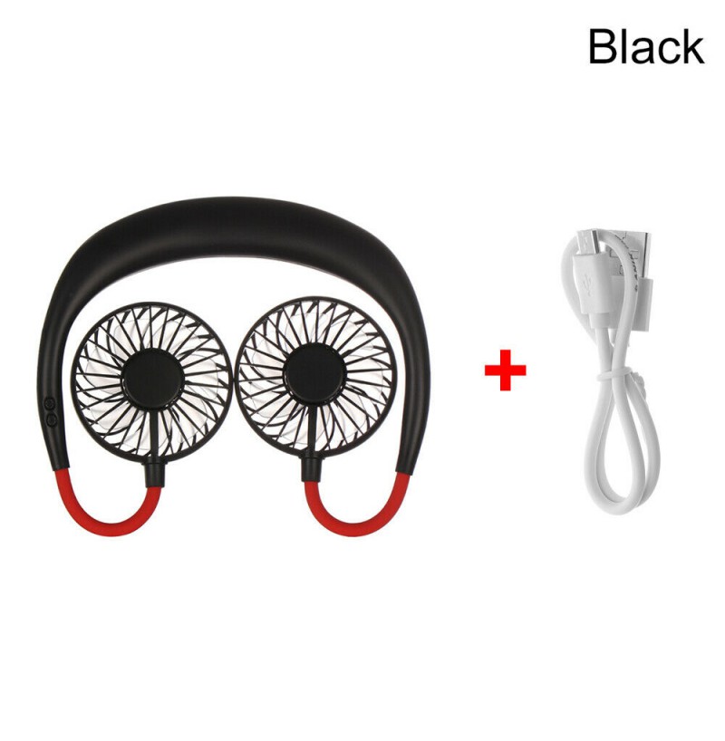 Adjustable Neckband Desk Hand cooler Fan Hands-Free Mini USB Portable Neck Fan