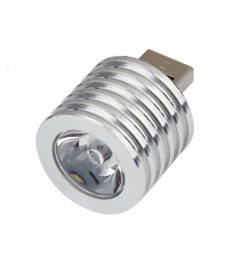 Aluminum 3W USB LED Lamp Socket Spotlight Flashlight White Light