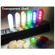 LED USB Notebook Lamp Reading Light Laptop Computer Pc Mini Night Gadget Bulb (Transparent)